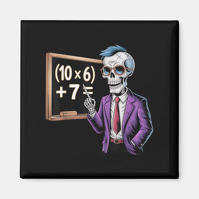 67 Math Teacher Meme Brainrot Six Seven Halloween  Magnet (Front)