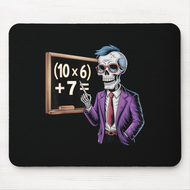 67 Math Teacher Meme Brainrot Six Seven Halloween  Mouse Mat (Front)