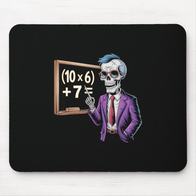 67 Math Teacher Meme Brainrot Six Seven Halloween  Mouse Mat (Front)
