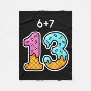 67 Meme 13th Birthday Icecream Cone Cute Teen Girl Fleece Blanket
