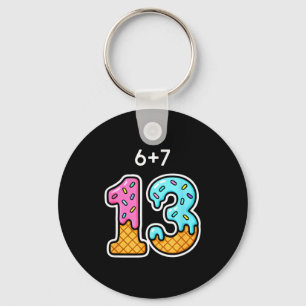 67 Meme 13th Birthday Icecream Cone Cute Teen Girl Key Ring