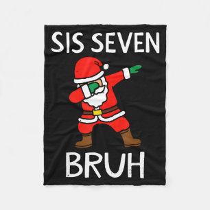 67 Meme 6 7 Funny Christmas Dabbing Santa Six Seve Fleece Blanket