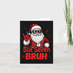 67 Meme 6 7 Funny Christmas Santa Rock On Six Seve Card