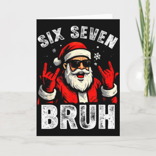 67 Meme 6 7 Funny Christmas Santa Rock On Six Seve Card