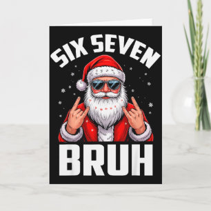 67 Meme 6 7 Funny Christmas Santa Rock On Six Seve Card