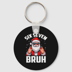 67 Meme 6 7 Funny Christmas Santa Rock On Six Seve Key Ring