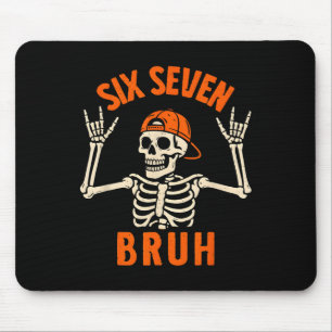 67 Meme 6 7 Funny Halloween Skeleton Rock On Six S Mouse Mat