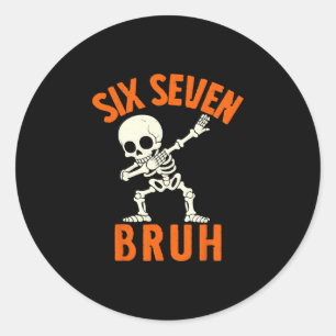 67 Meme 6 7 Halloween Dabbing Six Seven Bruh Funny Classic Round Sticker