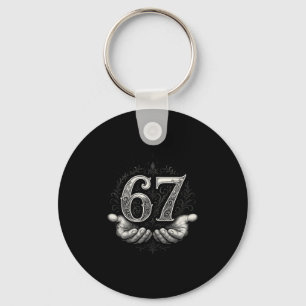 67 Meme 6 7 Six Seven Hands Funny Gen Alpha Slang  Key Ring