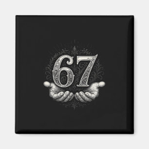 67 Meme 6 7 Six Seven Hands Funny Gen Alpha Slang  Magnet