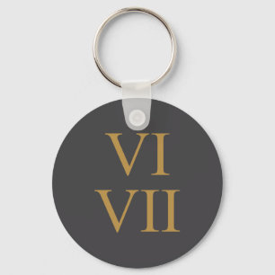 67 Meme 6 7 Six Seven Latin Number Roman Numerals  Key Ring