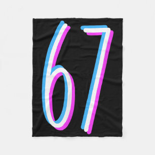 67 Meme 6 7 Six Seven Number Costume  Fleece Blanket