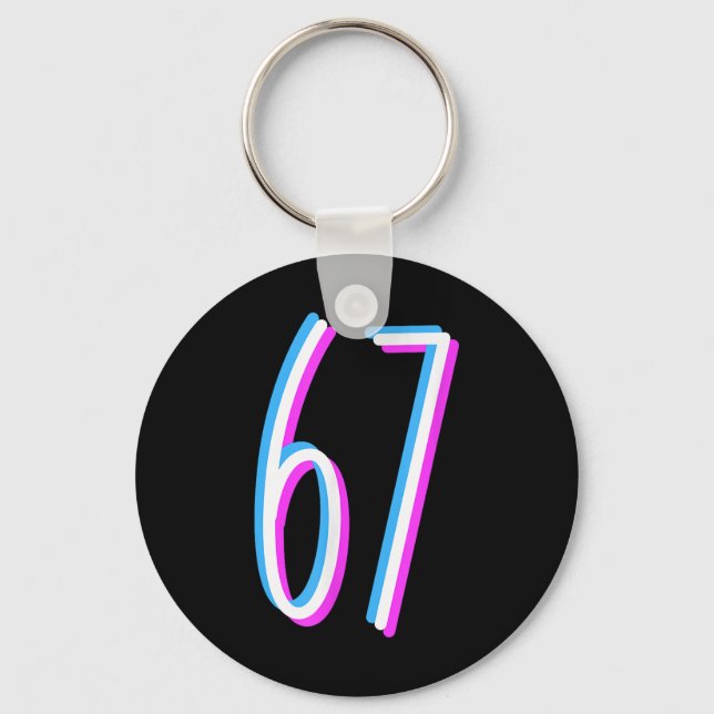67 Meme 6 7 Six Seven Number Costume  Key Ring (Front)