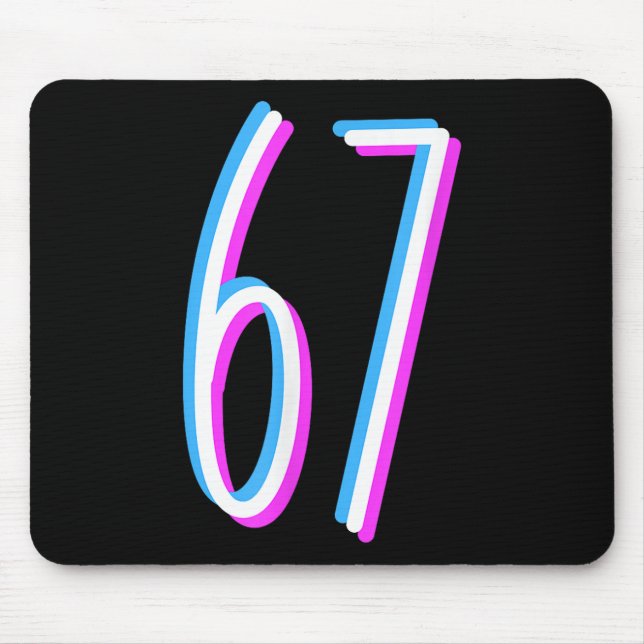 67 Meme 6 7 Six Seven Number Costume  Mouse Mat (Front)