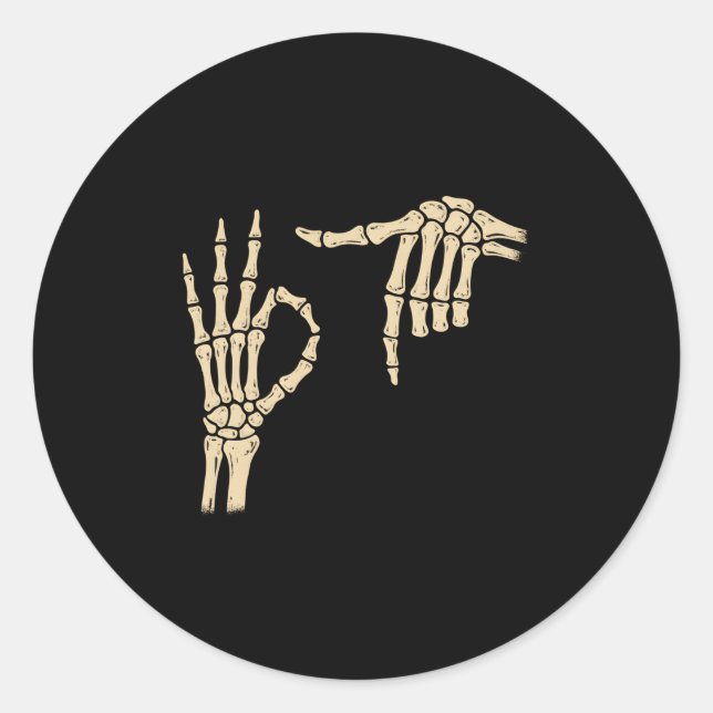 67 Meme 6 7 Skeleton Halloween Six Seven Gen Alpha Classic Round Sticker (Front)