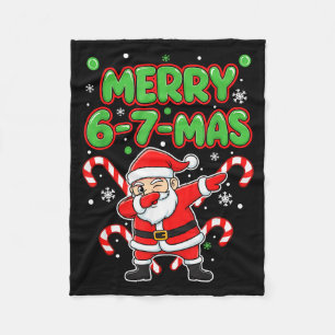67 Meme Alpha Gen Slang Merry 6-7-mas Santa Christ Fleece Blanket