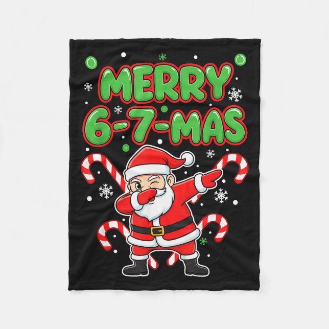 67 Meme Alpha Gen Slang Merry 6-7-mas Santa Christ Fleece Blanket (Front)