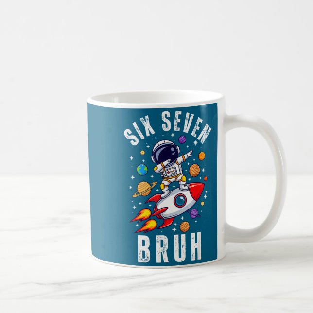 67 Meme Astronaut Dabbing In Space Funny Six Seven Coffee Mug (Right)