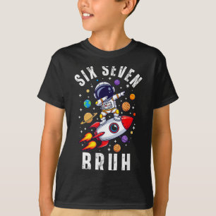 67 Meme Astronaut Dabbing In Space Funny Six Seven T-Shirt