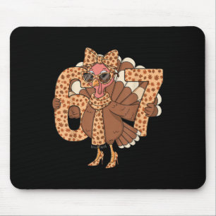 67 Meme Autumn Fall Turkey Sungles Funny Thanksgiv Mouse Mat
