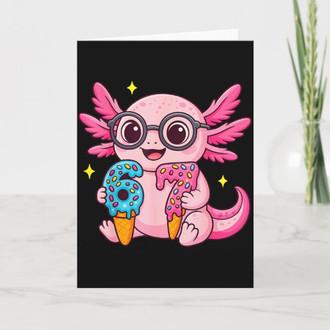 67 Meme Axolotl Funny Six Seven Axolotl Lover For  Card (Front)