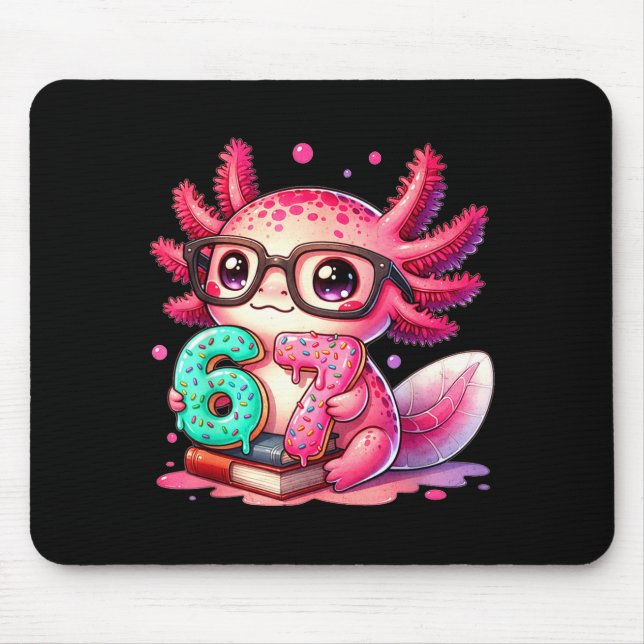 67 Meme Axolotl Funny Six Seven Axolotl Lover For  Mouse Mat (Front)