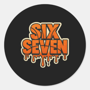 67 Meme B-ball Player Basketball Ice Cream Drip Fu Classic Round Sticker