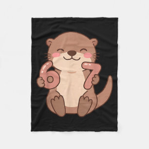 67 Meme Baby Otter 6 7 Funny Six Seven 6-7 Gen Alp Fleece Blanket