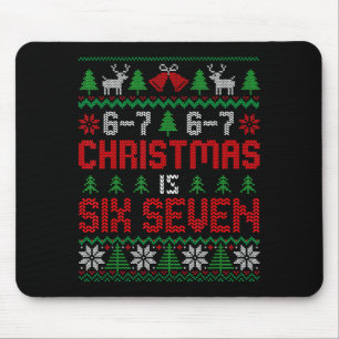 67 Meme Boy Funny Six Seven Ugly Christmas Sweater Mouse Mat