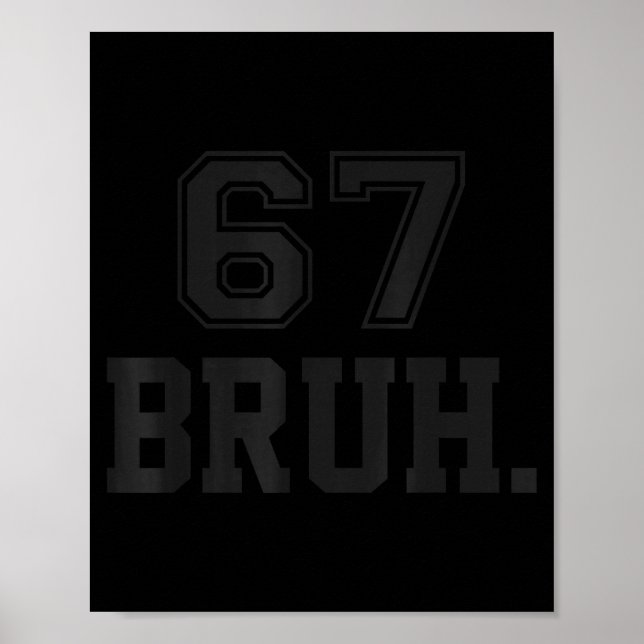 67 Meme Bruh Funny Six Seven Gen Alpha Slang 6 7  Poster (Front)
