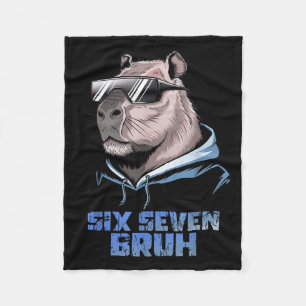 67 Meme Capybara Funny Six Seven Bruh Capybara For Fleece Blanket