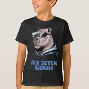 67 Meme Capybara Funny Six Seven Bruh Capybara For T-Shirt