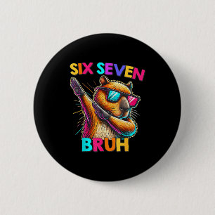 67 Meme Capybara Six Seven Bruh Capybara Kids Boys 6 Cm Round Badge