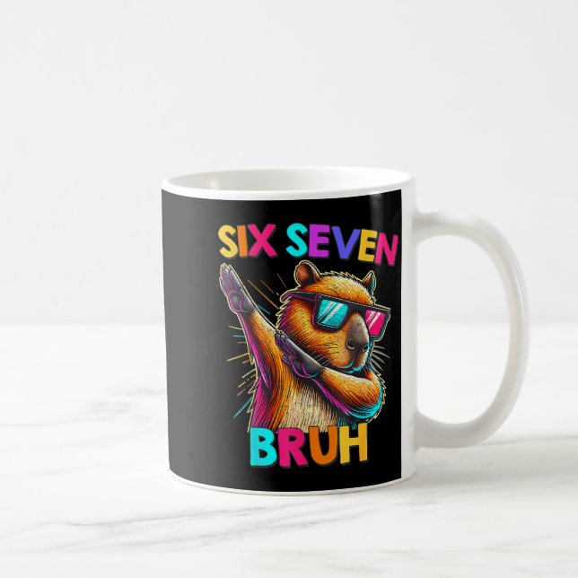 67 Meme Capybara Six Seven Bruh Capybara Kids Boys Coffee Mug (Right)
