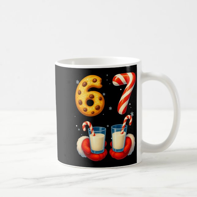 67 Meme Christmas Cookie Candy Cane Funny Six Seve Coffee Mug (Right)