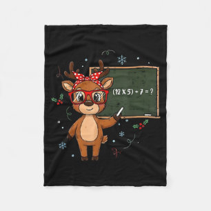 67 Meme Christmas Reindeer Funny 6 7 Teacher Men W Fleece Blanket