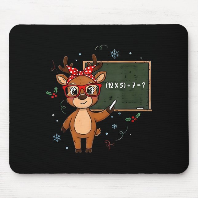 67 Meme Christmas Reindeer Funny 6 7 Teacher Men W Mouse Mat (Front)