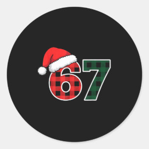 67 Meme Christmas Six Seven  Classic Round Sticker