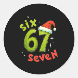 67 Meme Christmas Six Seven Xmas Men Women Boys Gi Classic Round Sticker