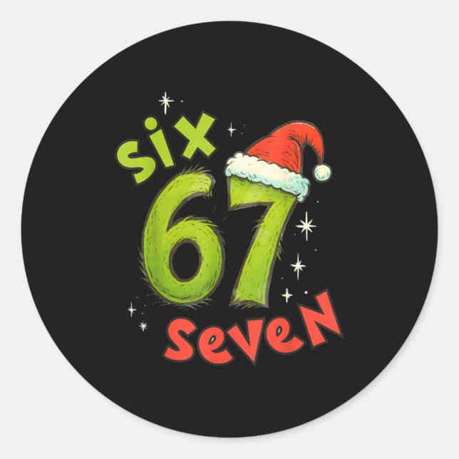 67 Meme Christmas Six Seven Xmas Men Women Boys Gi Classic Round Sticker (Front)