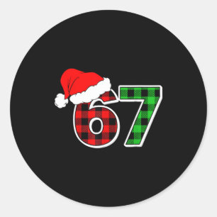 67 Meme Christmas Six Seven Xmas Men Women Boys Gi Classic Round Sticker