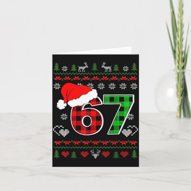 67 Meme Christmas Six Seven Xmas Ugly Sweater Men  Card (Front)