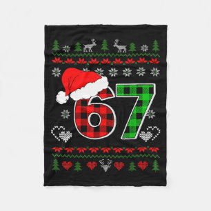 67 Meme Christmas Six Seven Xmas Ugly Sweater Men  Fleece Blanket