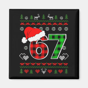 67 Meme Christmas Six Seven Xmas Ugly Sweater Men  Magnet