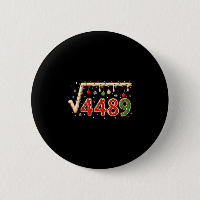 67 Meme Christmas Square Root 4489 Six Seven Math  6 Cm Round Badge (Front)