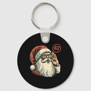 67 Meme Cool Santa Retro Santa 6 7 Funny Six Seven Key Ring