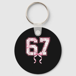 67 Meme Coquette Toile Nk Bow Funny Six Seven Girl Key Ring