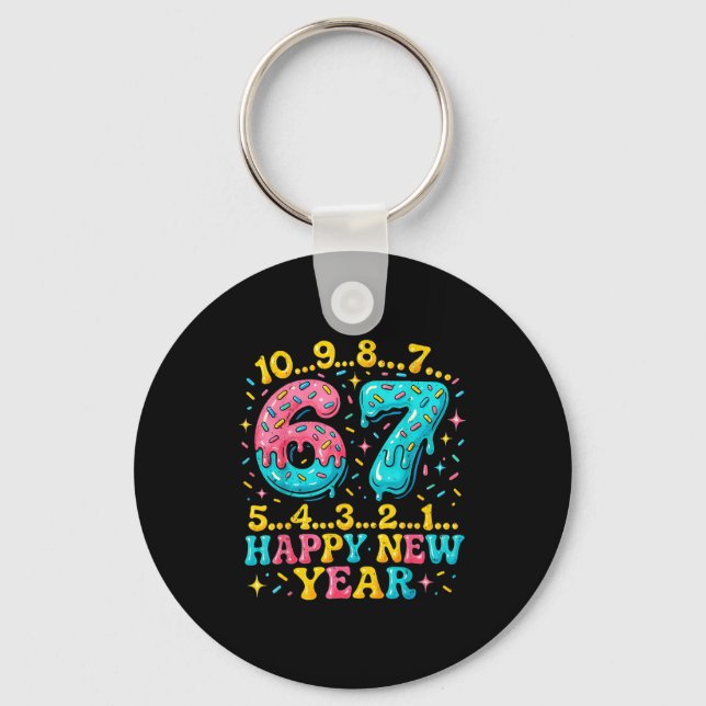 67 Meme Countdown Happy New Year Funny Drip Number Key Ring (Front)