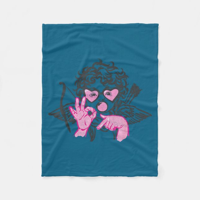 67 Meme Cud Hands Bubble Gum Six Seven Meme Valent Fleece Blanket (Front)