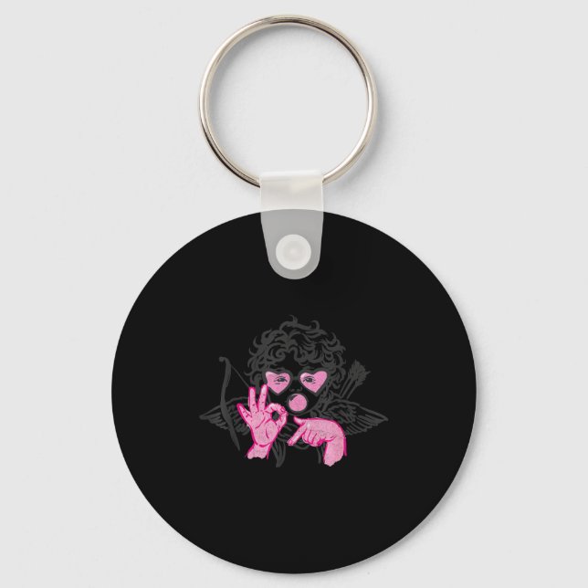 67 Meme Cud Hands Bubble Gum Six Seven Meme Valent Key Ring (Front)